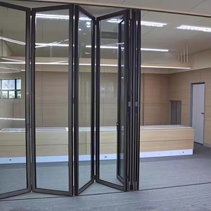 Customized Size Balcony Folding Patio Doors Modern Thermal Break Accordion Door Aluminum Glass Bi Fold Doors