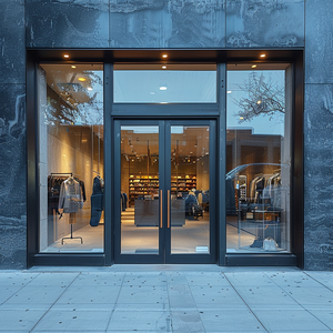 Commercial Doors Sliding System Aluminum Frame Storefront Door