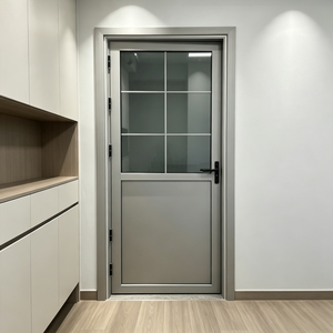 Wholesale Moisture Proof Aluminum Alloy Swing Door Half Glass Half Panel Custom Home Door For Bathroom Kitchen