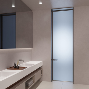 Minimalist Waterproof Custom Size Modern Aluminum Alloy Swing Glass Door Aluminum Frame Interior Door
