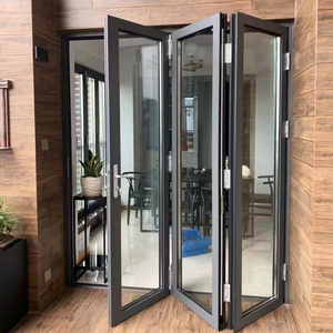 Modern Design Double Or Triple Glazed Aluminum Folding Screen Doors Wholesale Factory Price Heat Insulation Glass Door System