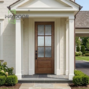 Custom Soundproof Solid Wood Door with Glass Panels