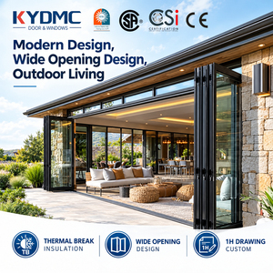 Thermal Break Exterior Bi Folding Door Aluminum Patio Bifold Doors