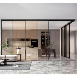 Commercial Modern Aluminum Alloy Frame Double Sliding Glass Doors