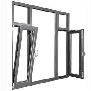 Modern Vertical Soundproof Aluminum Alloy Glass Double Pane Door