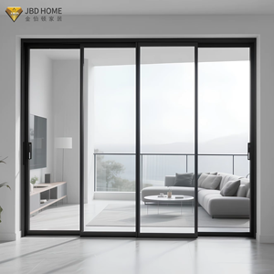 Sliding Glass Doors Black Aluminium High Airtightness