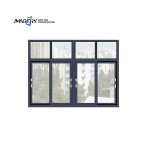 Aluminium windows and Doors Aluminium Double Glass Sliding windows with Mosquito Net