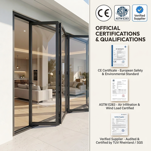Multifunctional Kitchen Aluminum Folding Double Glazed Bi-fold Door