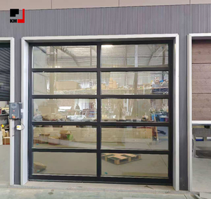 Pretty Automatic Sectional Aluminum Glass Stainless Steel Warehouse Garage Door with Security System Windproof Roll-Up Opening