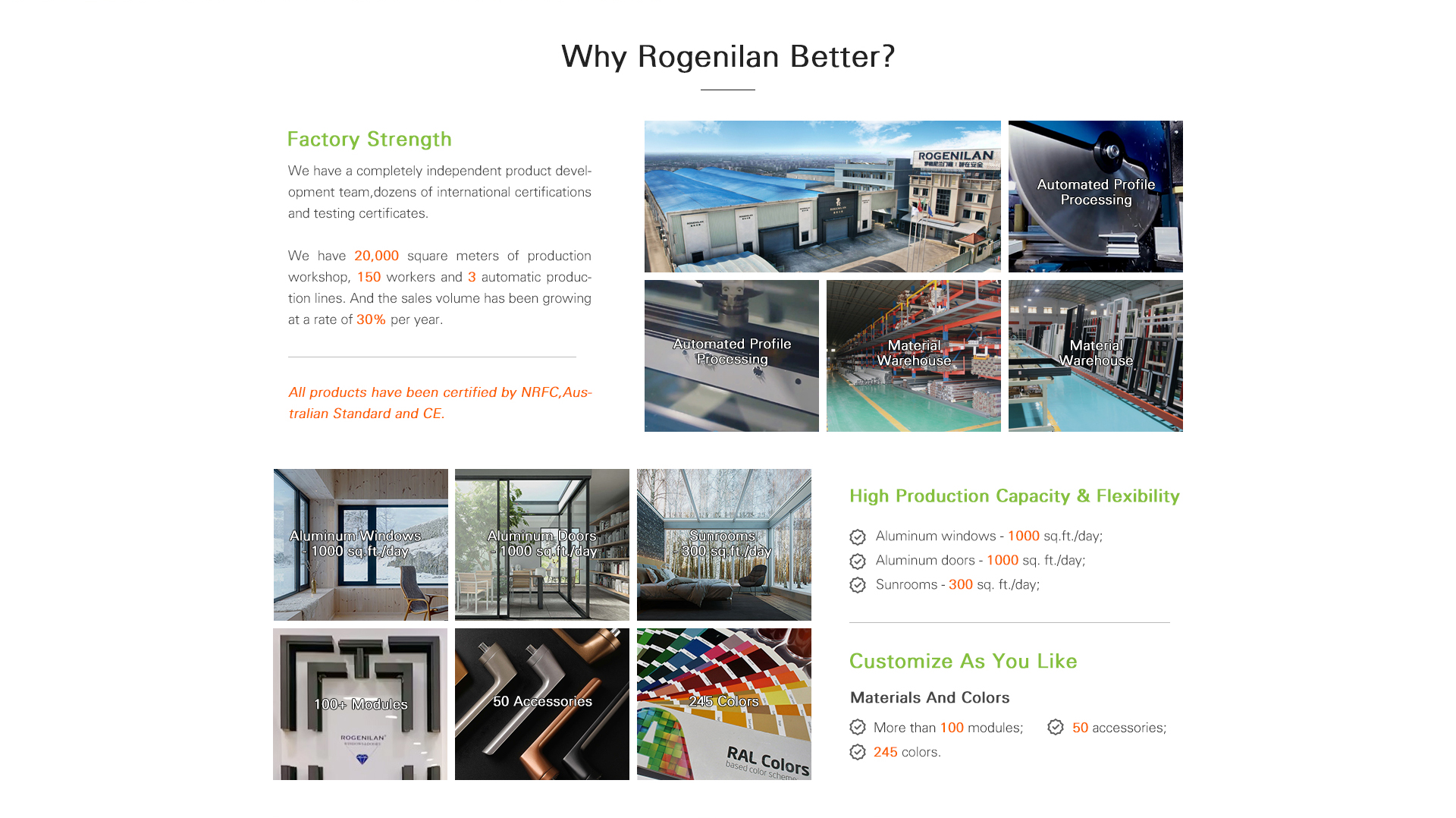 Thermally broken aluminum profile structures and energy efficient glazing