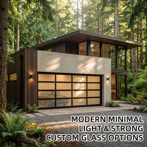Hot Sale Wholesale 8x8 Modern Finished Long Service Life Thermal Insulated Stable Full-view Aluminum Glass Garage Door for Home