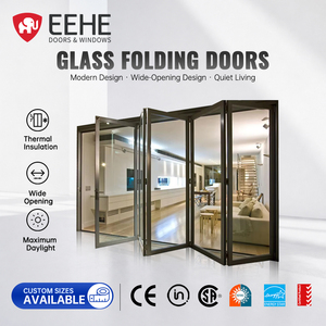 EEHE Heavy Duty Aluminum Folding Patio Door With Strong Thermal Break Glass and Durable Bi-Fold Design