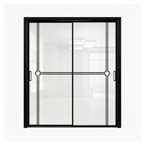Modern Minimalist Aluminum Sliding Door Double Tempered Glass