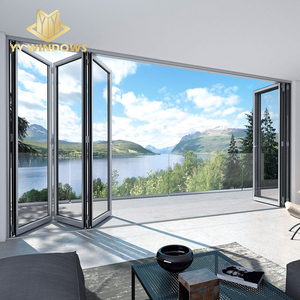 Aluminum Double Glass Bi Folding Doors Aluminum Balcony Folding Door