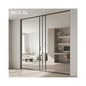 Luxury Interior Slim Edge Glass Sliding Door with Hidden Track