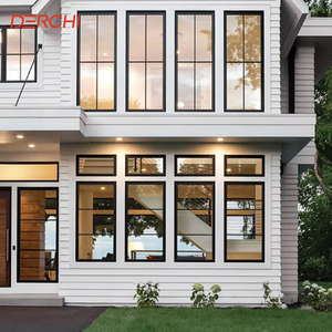 DERCHI Hurricane Proof High Impact Black Aluminum Casement Window & Doors