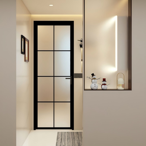 Wholesale Modern Exterior Hurricane Impact Aluminum Alloy Casement Door Double Tempered Glass 8mm Thickness Swing Doors Outdoor