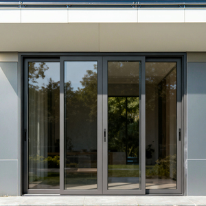 Aluminum Alloy Patio Casement Windows with Stainless Steel Netting Heat Insulation Minimalist Design