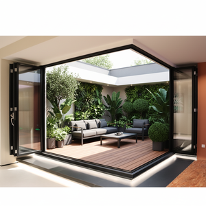 Double Tempered Glass Thermal Break Bi-Fold Door Modern Soundproof Tropical Design