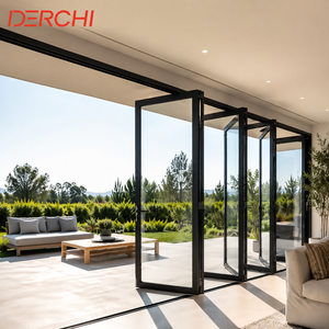 Aluminum Patio Folding Doors Modern Bi-Fold Glass Door System
