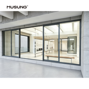 Exterior Hurricane Proof Soundproof Double Tempered Glass Aluminium Sliding Window
