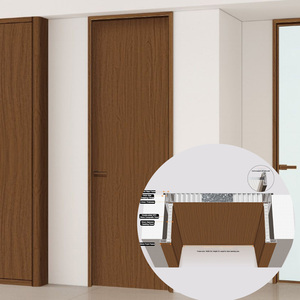 Modern Slim Edge Full Aluminum Bedroom Door Ultra Narrow Frame