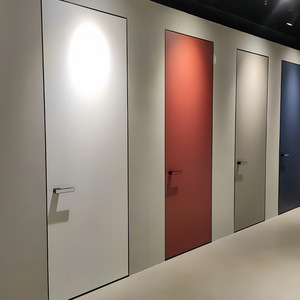 LongTai Modern Commercial 18mm Aluminum Wood Frameless Flush Invisible Door