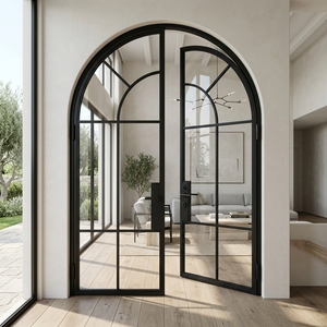 Modern Apartment French Design Double Door Half-Moon Arch