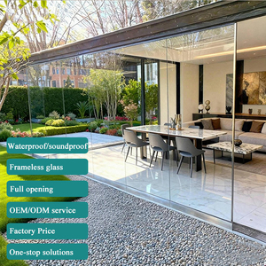 Exterior Balcony Accordion Door Window Frameless Glass Door Hardware