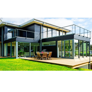 Modern mosquito net magic 2 aluminum glass black sliding door