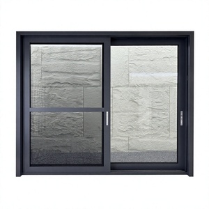 Modern Floor Ceiling Aluminium Sliding Patio Door Large Fixed Glass Thermal Break Soundproof Double Glazed Tempered Screen Mesh