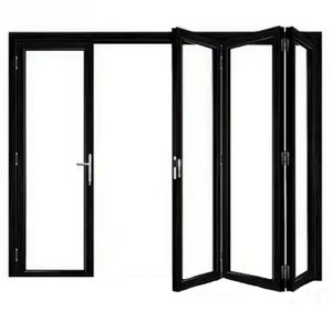 Folding Style Cheap Aluminum Interior Acrylic Folding Door Customize Size Color Accordion Kitchen Livingroom Folding Glass Doors