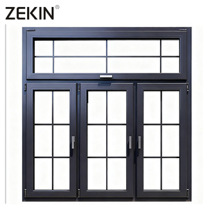 Custom Villa Hurricane Proof High Impact Black Aluminum Alloy Thin Profile Windows