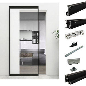 Ghost Sliding Door System Aluminum Profile Magic Rail Interior Sliding Door Accessories Kit