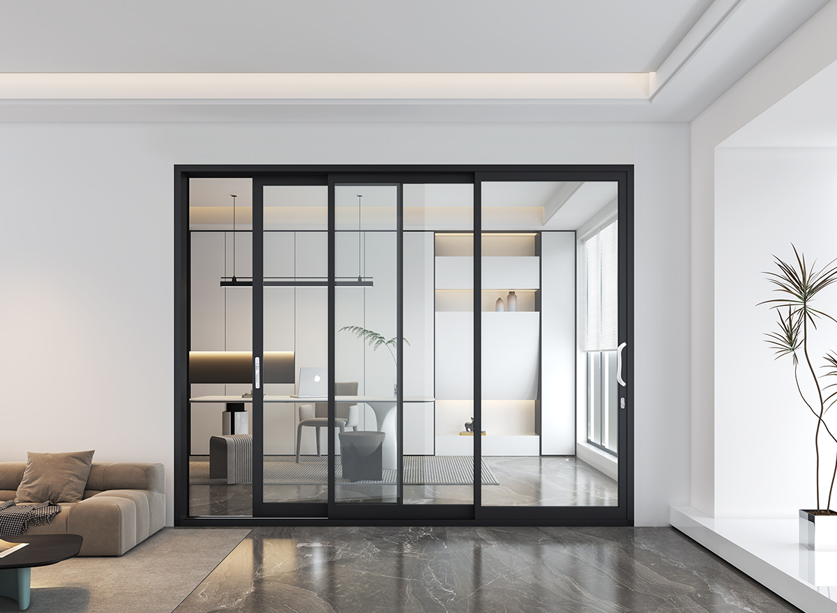 Modern interior aluminum glass sliding doors
