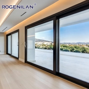 Rogenilan Patio AS2047 Aluminum Hurricane Proof Slide Doors windows Florida Double Glazed Lifting Sliding Glass Door