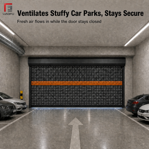 Motorized Aluminium Micro Perforated Roll up Door Dual Mode Airflow And Blackout For Villa Garage