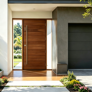 External Swing Door Villa House Exterior Custom Double Glazed Glass