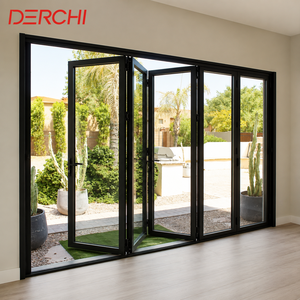 Modern High Aluminum Double Glass Accordion Bifold Door