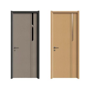 Minimalist Arch Recessed Panel Interior Wood Internal Doors Aluminium Alloy Frame