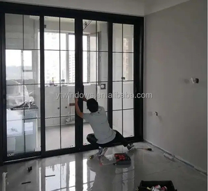 Newest Design Sliding Back Doors 5 Tracks Aluminium Sliding Door