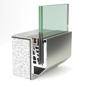 Deck Railing Frameless Balustrade Aluminum U Channel Profile Glass Railing