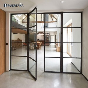 Modern Apartment House Internal Black Industrial Studio Clear Glass Door