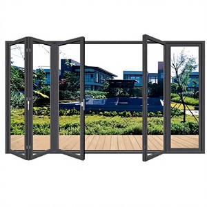 Thermal Break Aluminum Folding Door Double Glazing Glass