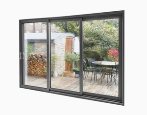 Black Aluminum Double Glazed Low E Glass Soundproof Sliding Doors