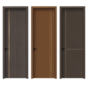 Minimalist French Full Aluminum Door Honeycomb Core Wood Grain Arch Recessed Panel