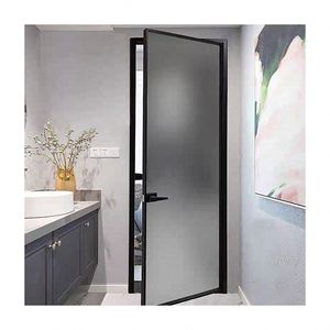 Slim Frame Aluminum Hinged Glass Swing Door