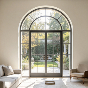 Premium Durable Hollow Glass Soundproof Insulated Aluminum Glass French Casement Door