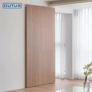 OUTUS Concealed Sliding Door Aluminum Frame Fluted Glass