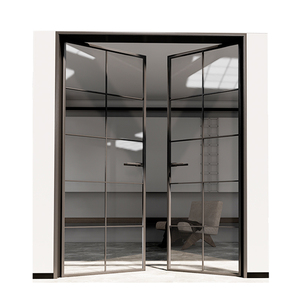 Born Doors and Windows Aluminum Black Aluminum Alloy Frame Double Tempered Glass